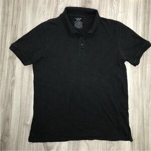 VINCE MEN POLO SHIRT CHARCOAL BLACK SHORT SLEEVE SMALL